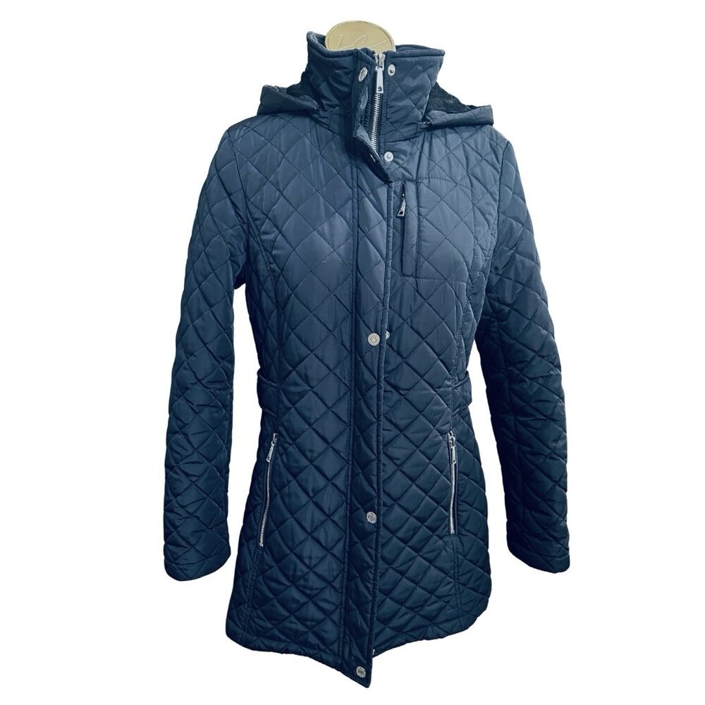 Calvin Klein Women’s Navy Quilted Diamond Jacket - Size Medium